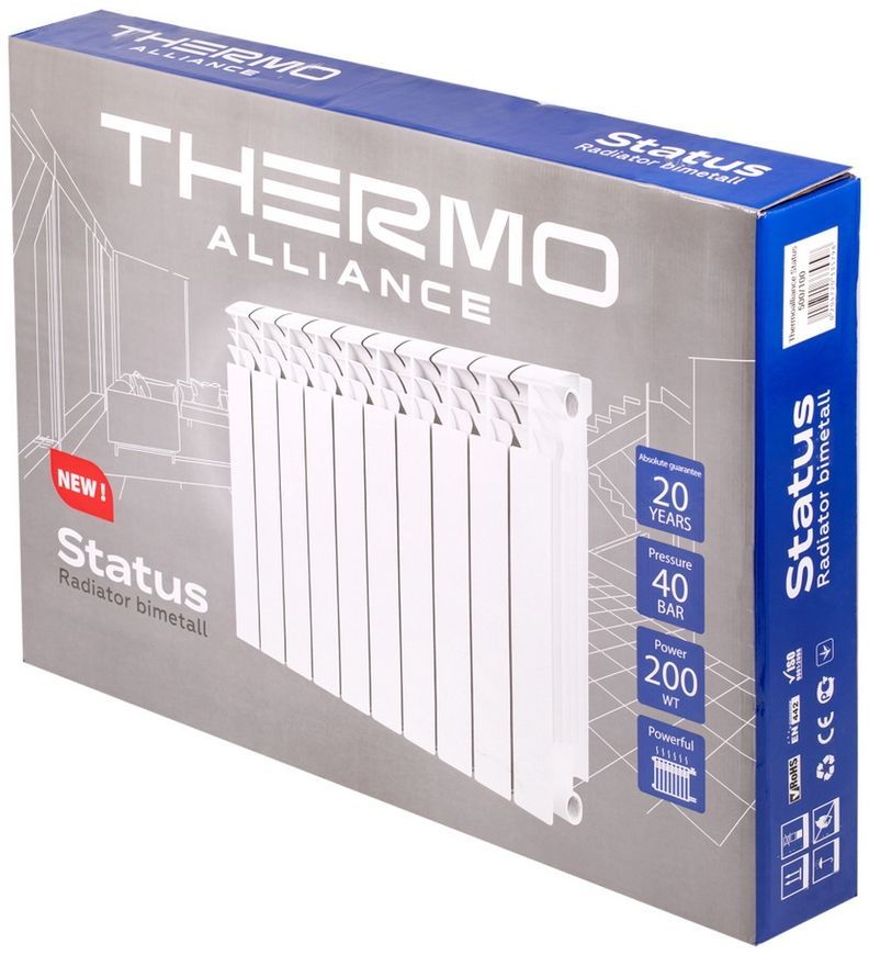Радіатор біметалевий THERMO ALLIANCE Status 500/100 - TAS500100B