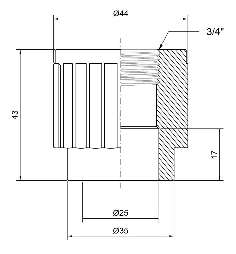 Муфта PPR THERMO ALLIANCE 25х3/4" ВР - DSB2045