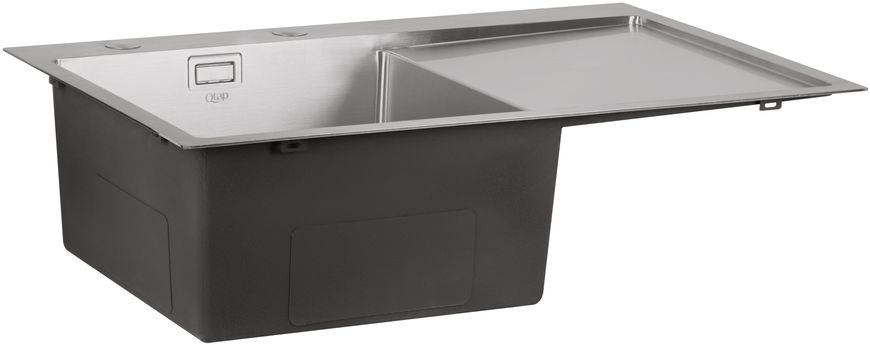 Кухонная мойка интегрированная QTAP DK6845L Satin 3,0/1,2 мм + сушилка + диспенсер - QTDK6845LSET3012