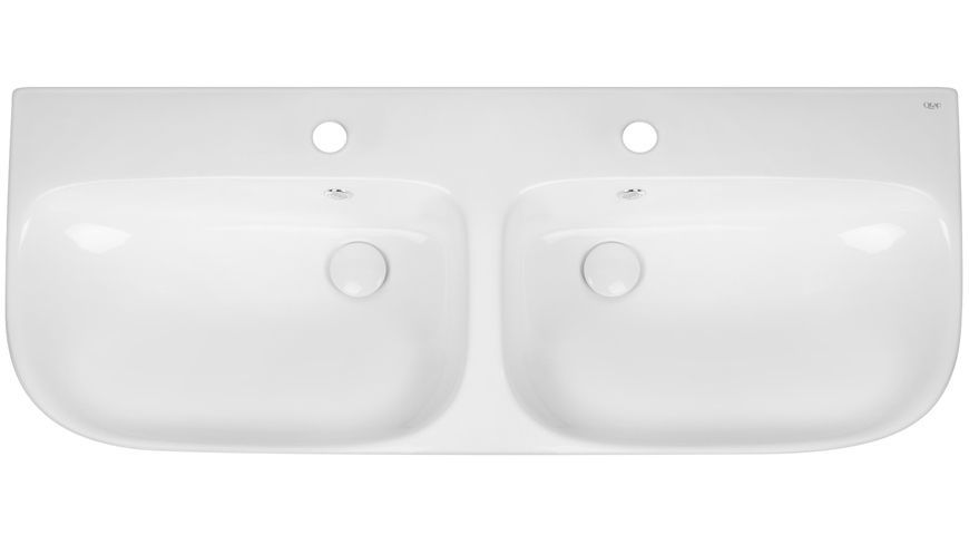 Раковина подвесная моноблок двойная QTAP Virgo 995х415х355 White QT1811G760W - QT1811G760W