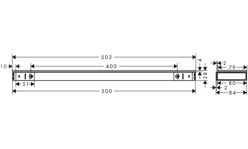 Полка HANSGROHE Rainfinity 500 Matt White 26844700 белая матовая