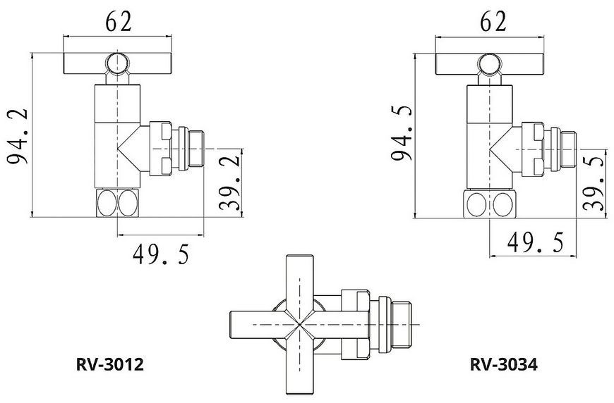 Кран для полотенцесушителя угловой NAVIN Raftec Premium бронза 1/2"х1/2", 2 шт. 25-531430-3012 - 25-531430-3012