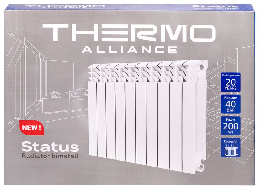 Радиатор биметаллический THERMO ALLIANCE Status 500/100 - TAS500100B