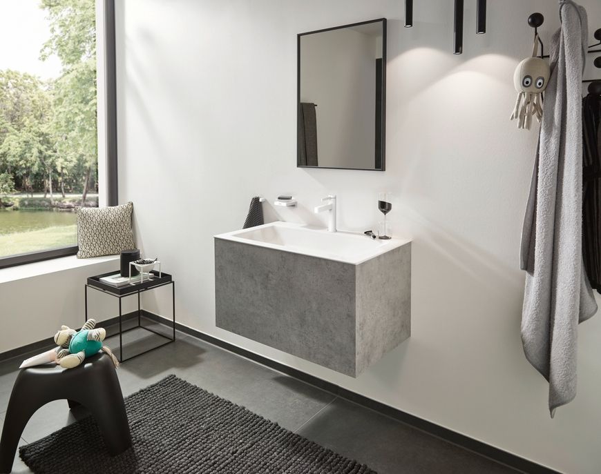 Смеситель для раковины HANSGROHE Finoris 110 Matt White 76023700 белый матовый с донным клапаном push-open - 76023700
