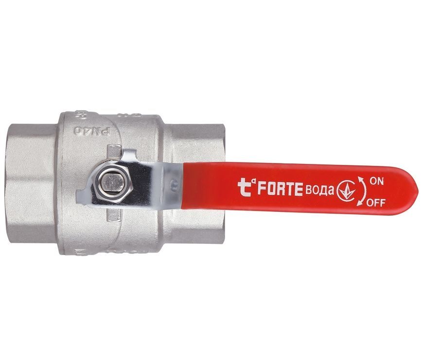 Кран шаровой прямой Thermo Alliance Forte 1" 1/2 ВР для воды (рычаг) PN40 латунь SF600W40 - SF600W40