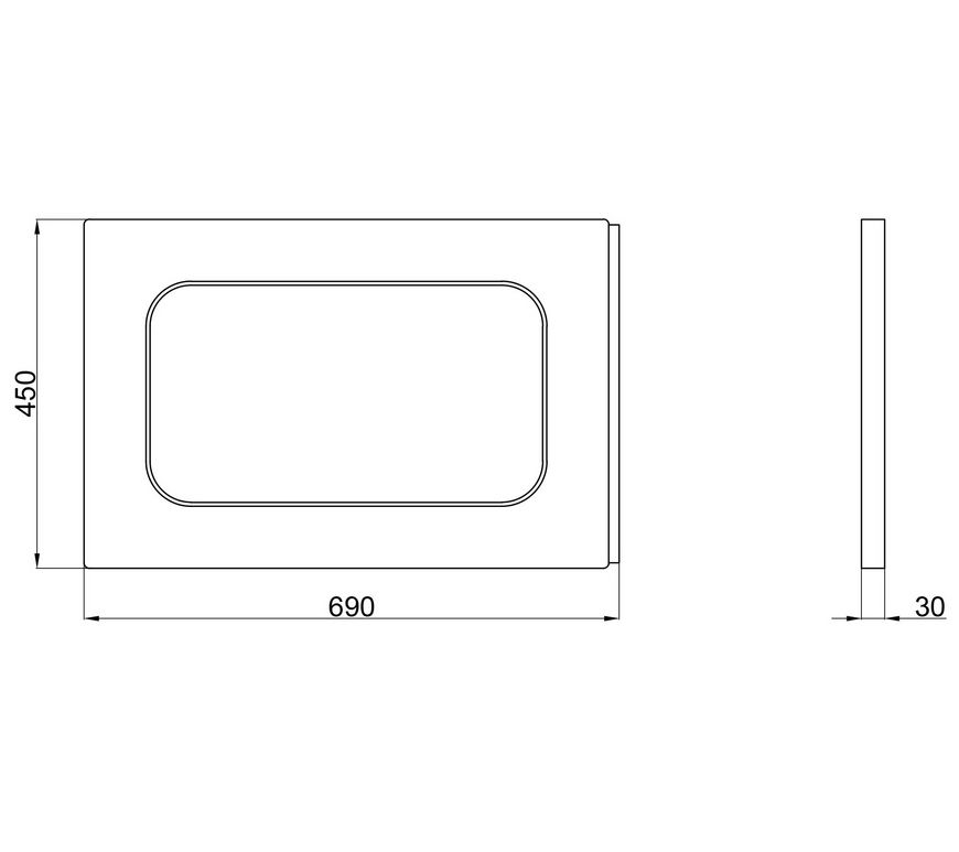 Панель боковая (универсальная) LIDZ PANEL R 70 для прямоугольной ванны - LPR70