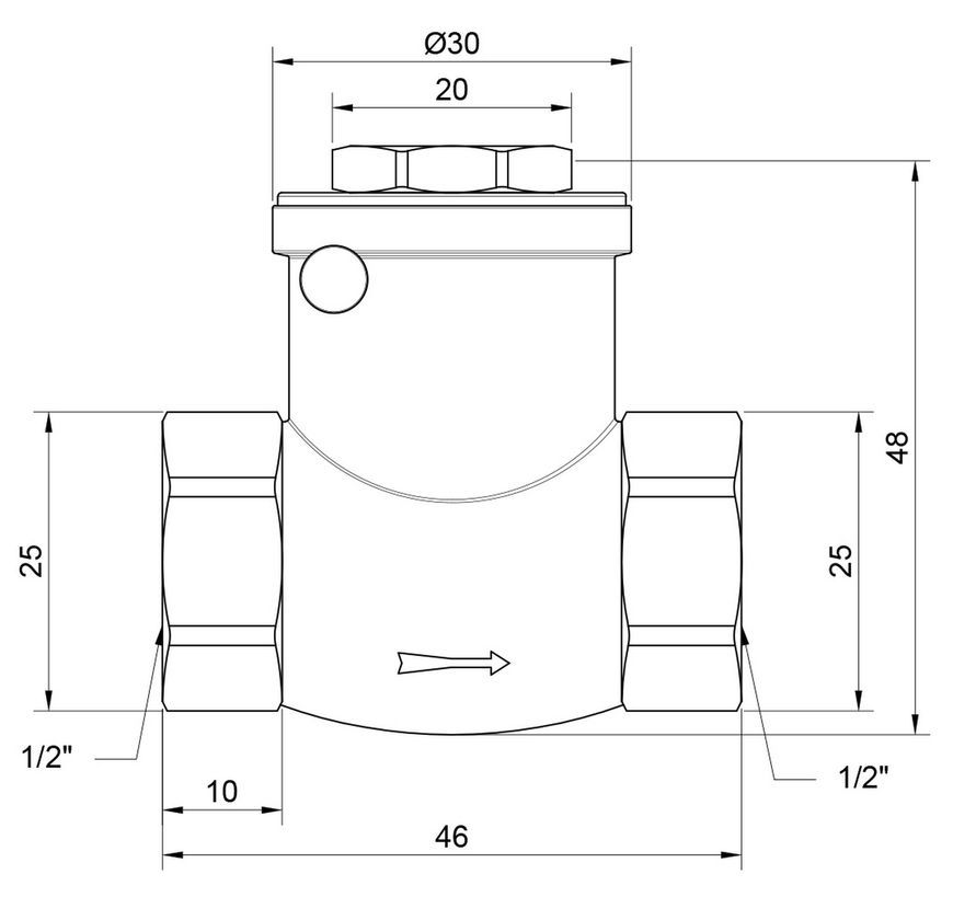 Зворотний клапан пелюстковий низького тиску Thermo Alliance Standart 1/2" ВР латунь SD242W15 - SD242W15