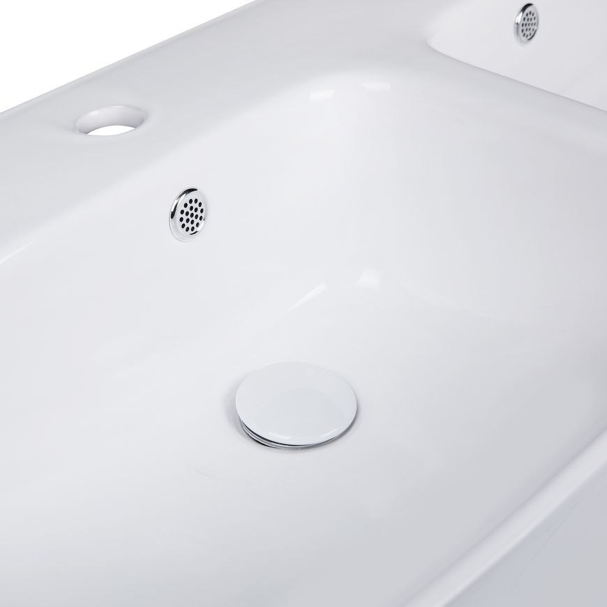 Раковина подвесная моноблок двойная QTAP Virgo 995х415х355 White QT1811G760W - QT1811G760W