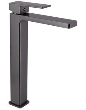 Змішувач для раковини Qtap Gemini високий Gunmetal Black PVD QTGEM269GMB45680 латунь - QTGEM269GMB45680