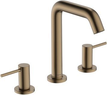 Змішувач для раковини на 3 отвори HANSGROHE Tecturis S 150 EcoSmart+ Brushed Bronze 73330140 бронза з донним клапаном - 73330140