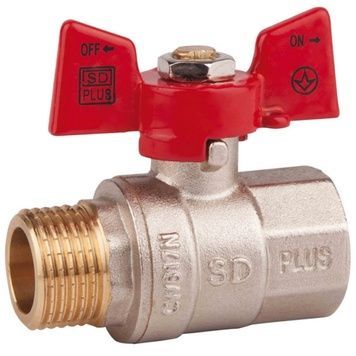 Кран шаровой SD PLUS 3/4" ВН для воды (бабочка) SD607NW20PN40 - SD607NW20PN40