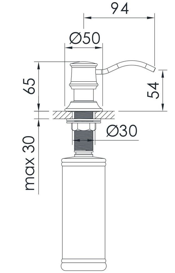 Дозатор для рідкого мила врізний в стільницю IMPRESE PODZIMA LEDOVE ZMK01170130 хром - ZMK01170130