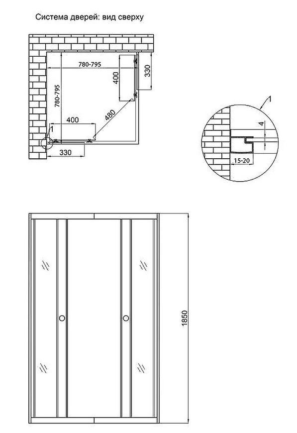 Душевая кабина LIDZ WAWEL 80x80 SC80x80.SAT.LOW.FR, стекло Frost 4 мм без поддона - LWASC8080SATLOWFR2