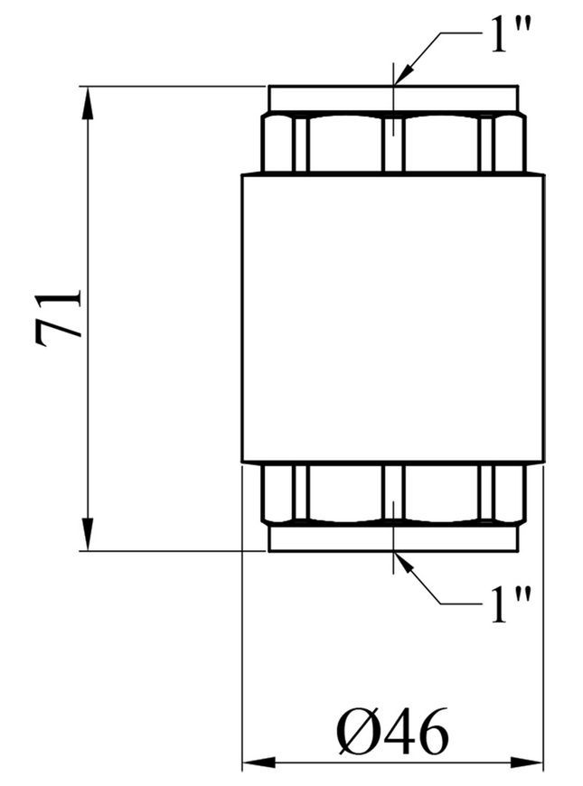 Зворотний клапан Karro 1" ВР KR-6120 (KR-037007) з латунним штоком CV010643 - KR-037007