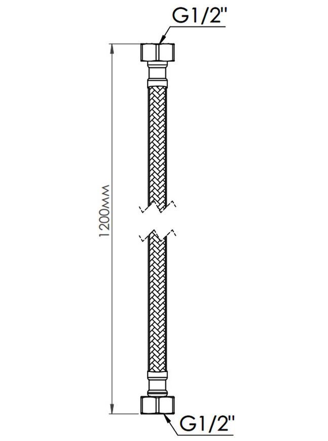 Шланг для підключення води Thermo Alliance Standart 120 см Nylon 1/2"x1/2" ВВ TAS387W120