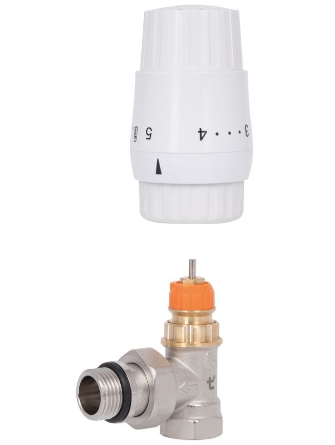 Кутовий термостатичний комплект Thermo Alliance Forte 1/2" ВРх1/2" ЗР з попереднім налаштуванням та антипротіканням TAF300G15