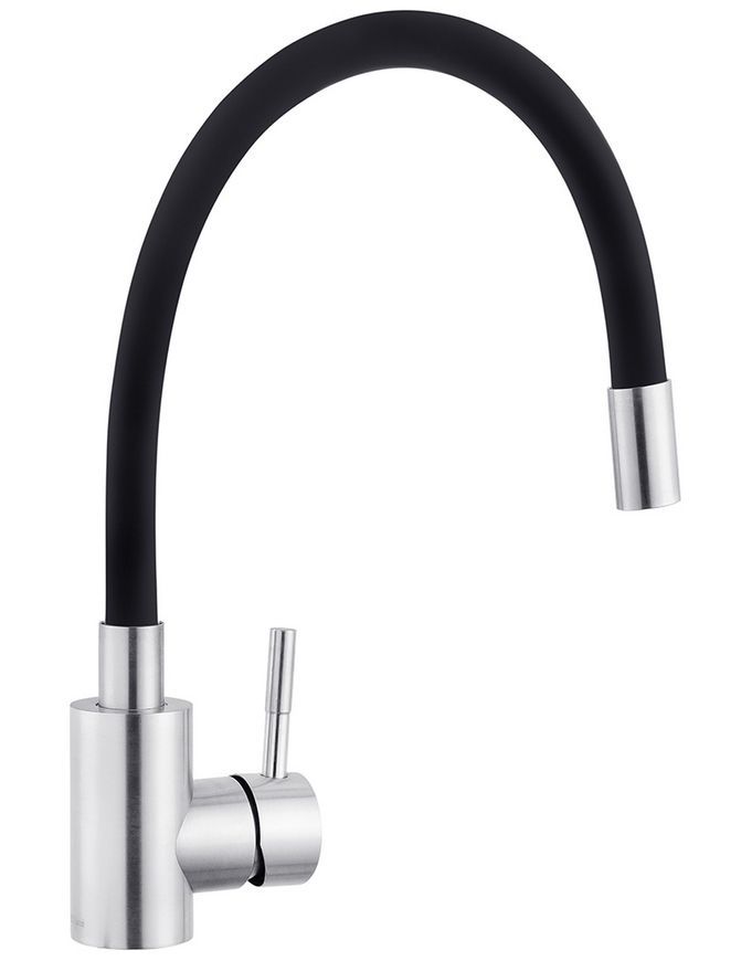 Смеситель для кухни с гибким изливом Kroner KRP Edelstahl Klassisch-ESG035BLK нержавеющая сталь/черный CV024353 - Klassisch-ESG035BLK