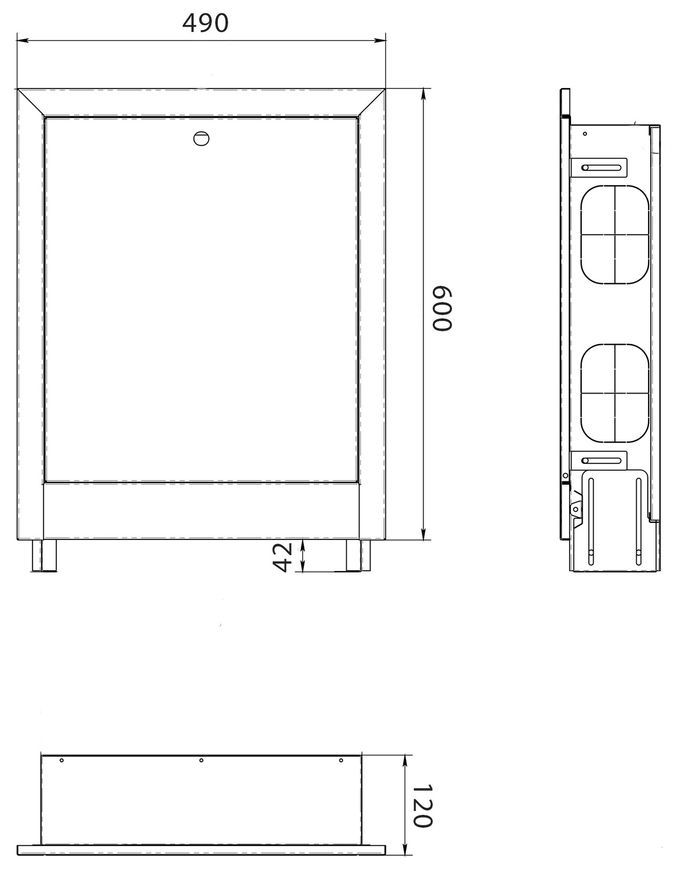 Шкаф коллекторный внутренний Thermo Alliance №1 490х600x120 0,5 мм белый SD00052726