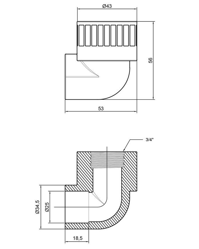 Кутик PPR THERMO ALLIANCE 25х3/4" ВР - DSE2035