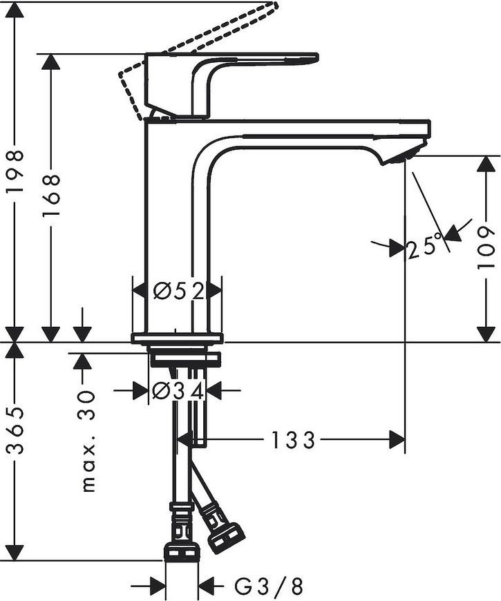 Змішувач для раковини HANSGROHE Rebris S 110 CoolStart чорний матовий 72520670 - 72520670