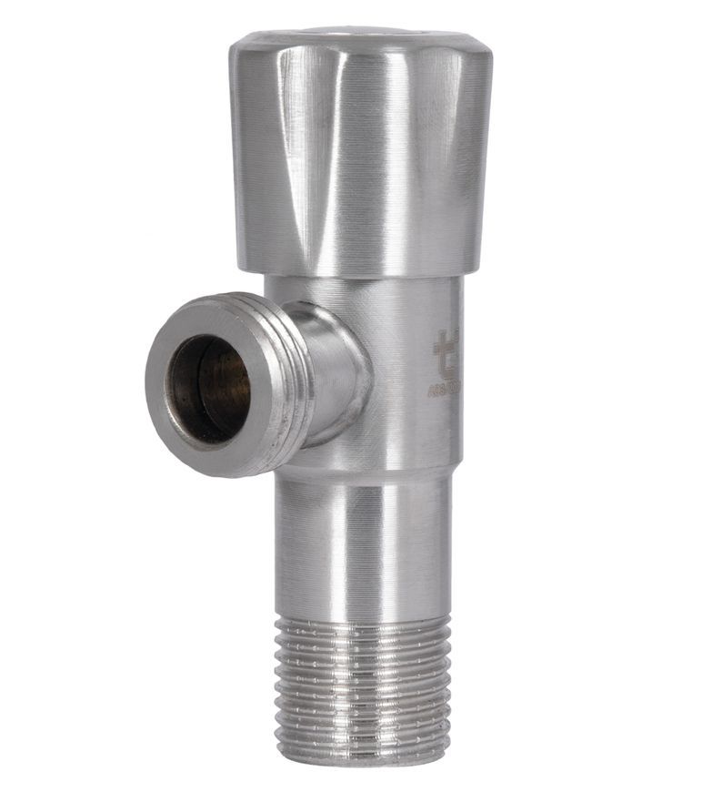 Кран кутовий приладовий Thermo Alliance Standart 1/2"ЗЗ керамічна букса нікель TAS347W1515SS