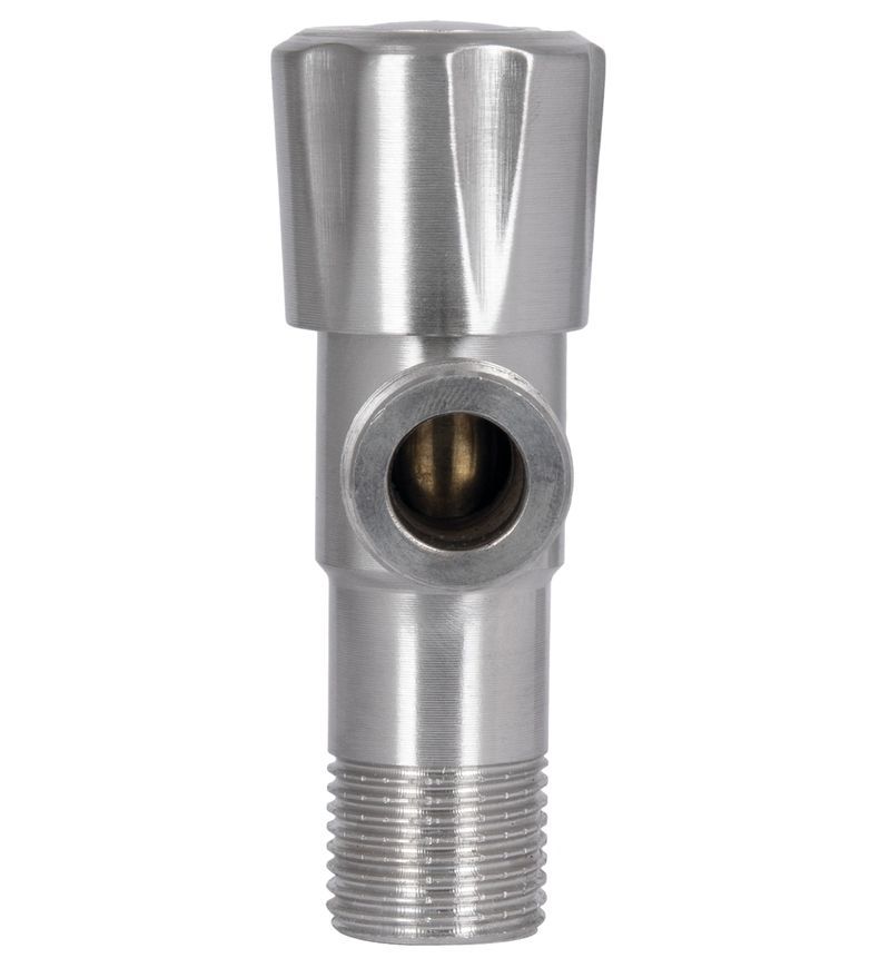 Кран кутовий приладовий Thermo Alliance Standart 1/2"ЗЗ керамічна букса нікель TAS347W1515SS
