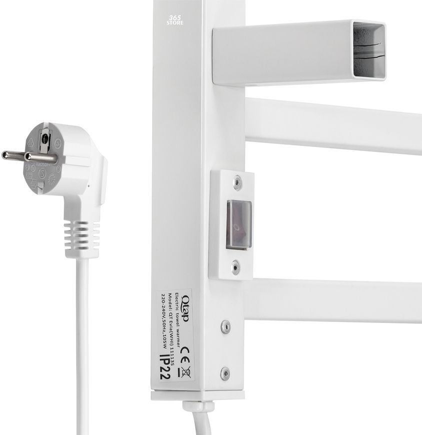 Полотенцесушитель электрический Q-TAP Evia 11113S WHI белый - QTEVIWHI11113S