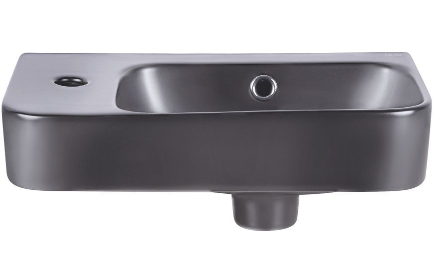Раковина QTAP Tern 450х260х155 Matt black з донним клапаном QT17115117LMB - QT17115117LMB