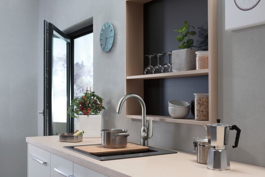 Кухонная мойка HANSGROHE S510-F450 560х510 Stonegrey серый камень 43312290 - 43312290