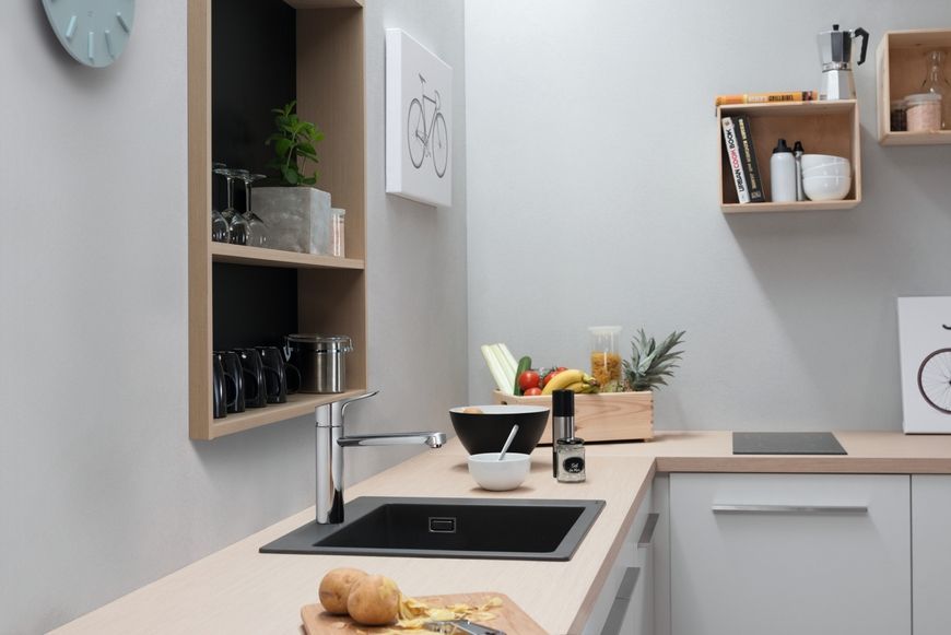 Кухонная мойка HANSGROHE S510-F450 560х510 Stonegrey серый камень 43312290 - 43312290