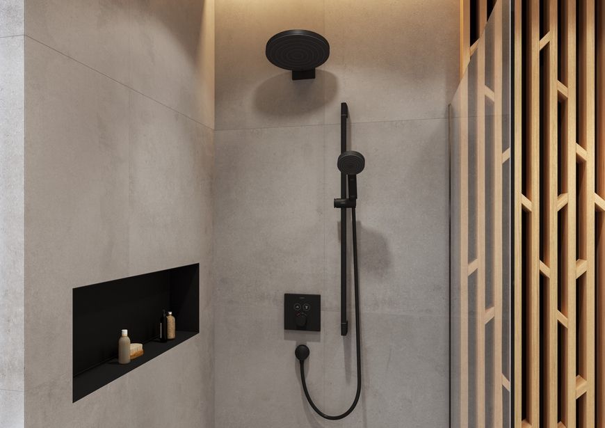 Кронштейн для верхнього душу HANSGROHE Pulsify 260 Matt Black 24149670 чорний матовий - 24149670