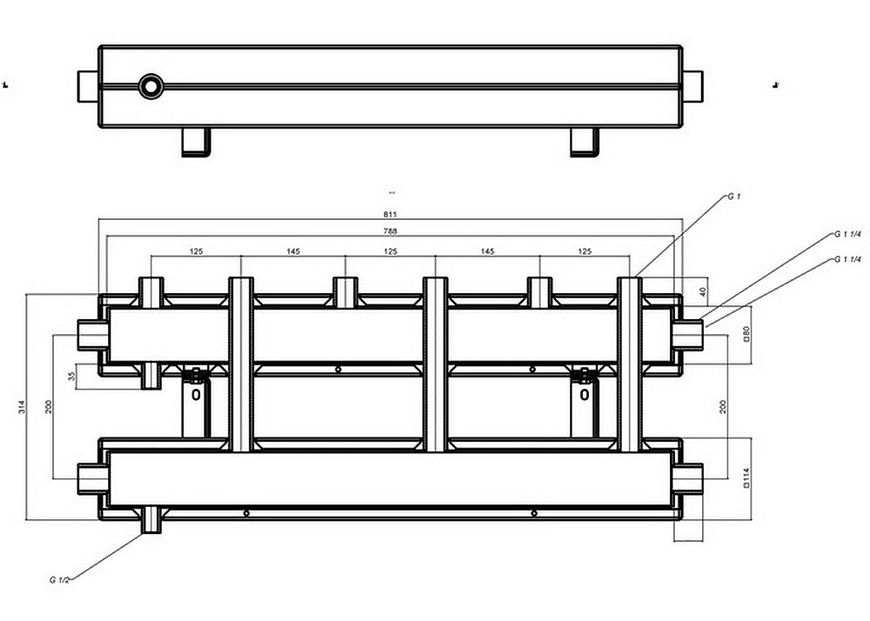 Колекторна балка THERMO ALLIANCE 1" 1/4 75 кВт 3+1 (верх) - SD00044850