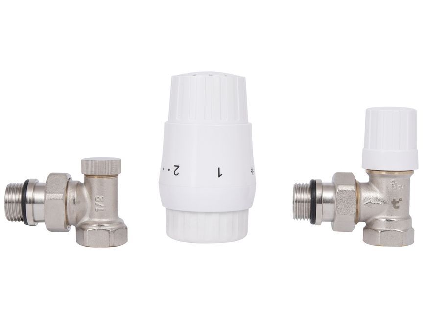 Кутовий термостатичний комплект Thermo Alliance Forte 1/2" ВРх1/2" ЗР з попереднім налаштуванням та антипротіканням TAF300G15