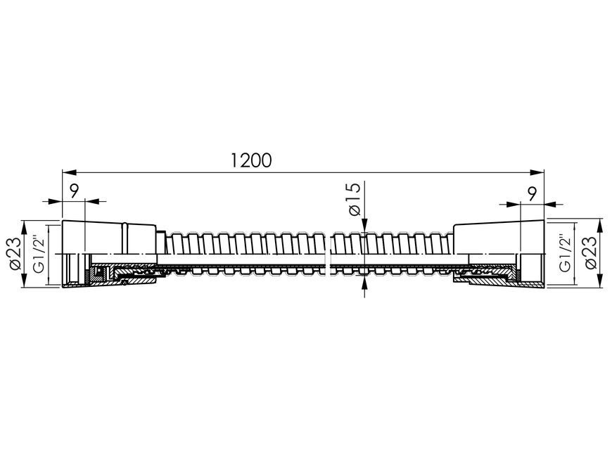 Шланг для душу Imprese SS 1200 мм anti-twist f03600101SD хром - f03600101SD