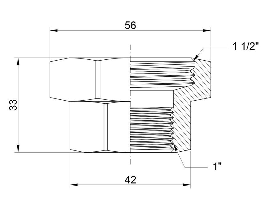 Перехідник плоский Icma 1 1/2" ВРх1" ВР накидна гайка з прокладкою №789 82789AF05