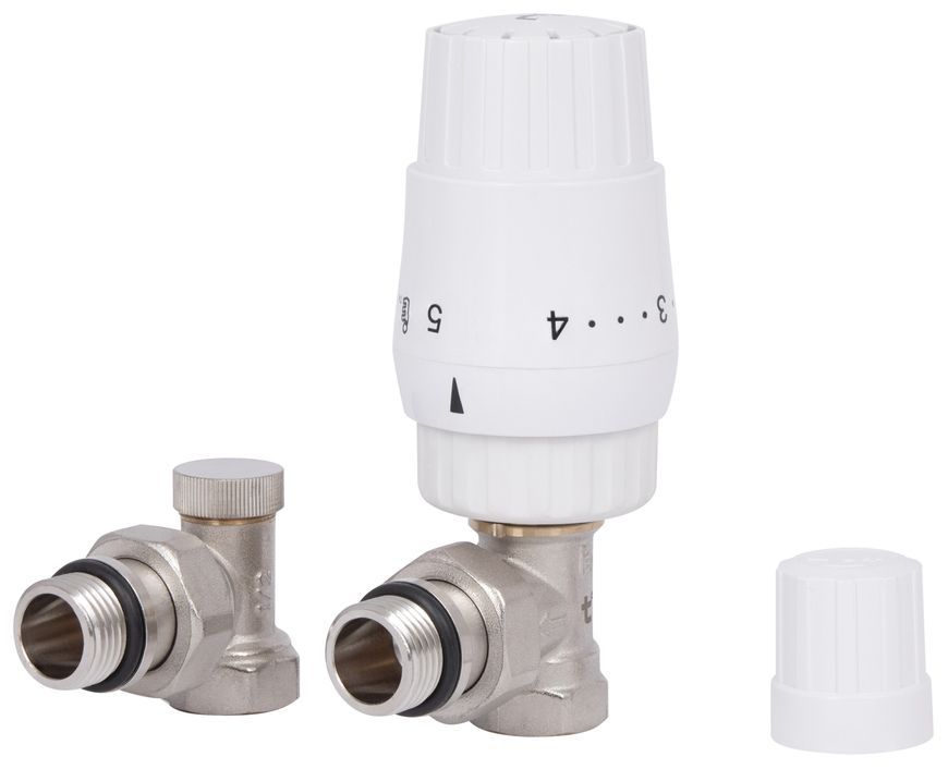 Кутовий термостатичний комплект Thermo Alliance Forte 1/2" ВРх1/2" ЗР з попереднім налаштуванням та антипротіканням TAF300G15