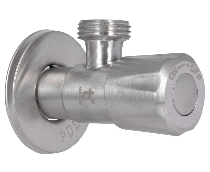Кран кутовий приладовий Thermo Alliance Standart 1/2"ЗЗ керамічна букса нікель TAS347W1515SS