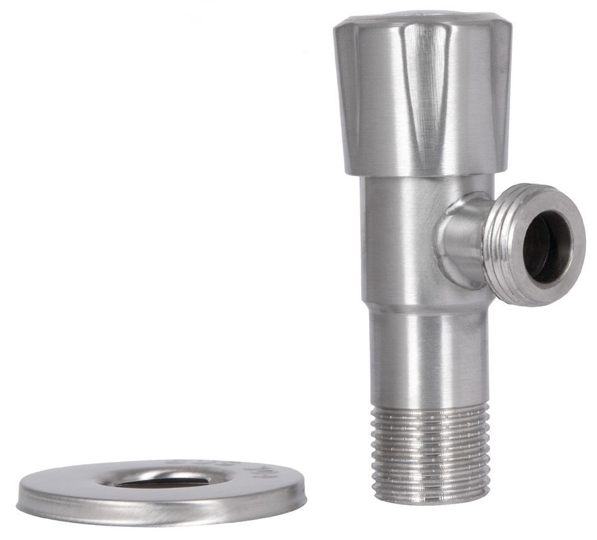 Кран кутовий приладовий Thermo Alliance Standart 1/2"ЗЗ керамічна букса нікель TAS347W1515SS