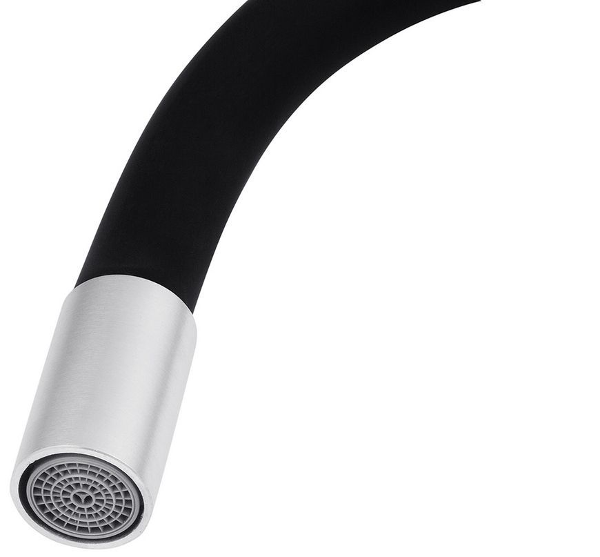 Смеситель для кухни с гибким изливом Kroner KRP Edelstahl Klassisch-ESG035BLK нержавеющая сталь/черный CV024353 - Klassisch-ESG035BLK