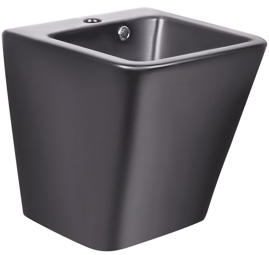 Раковина подвесная моноблок QTAP Tern 370х410х400 Matt black с донным клапаном QT1711G808MB - QT1711G808MB