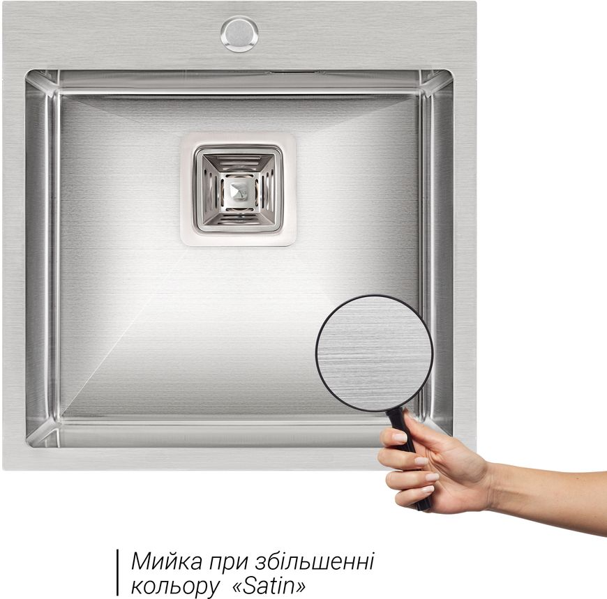 Кухонная мойка интегрированная QTAP DK5050 2,7/1,0 мм Satin - QTDK50502710