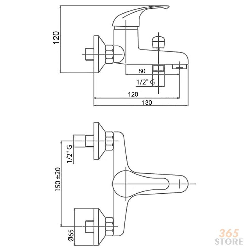 Смеситель для ванны TOUCH-Z Premiera-35 006 - TZPRE35006