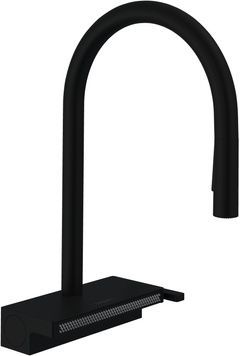 Змішувач для кухонної мийки HANSGROHE Aquno Select M81 170 3jet з витяжним виливом Sbox Matt Black 73831670 чорний матовий - 73831670
