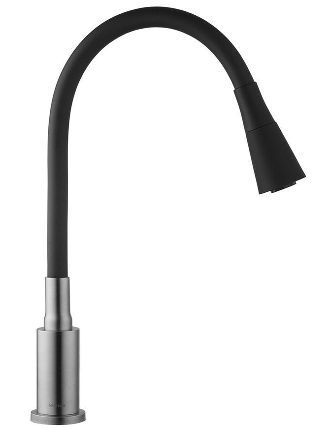 Смеситель для кухни с гибким изливом Kroner KRP Edelstahl Klassisch-ESG031BLK сталь/черный CV035371 - Klassisch-ESG031BLK
