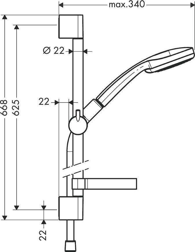 Душовий набір HANSGROHE Croma 100 4jet Vario 65 см з мильницею Chrome 27772000 хром - 27772000