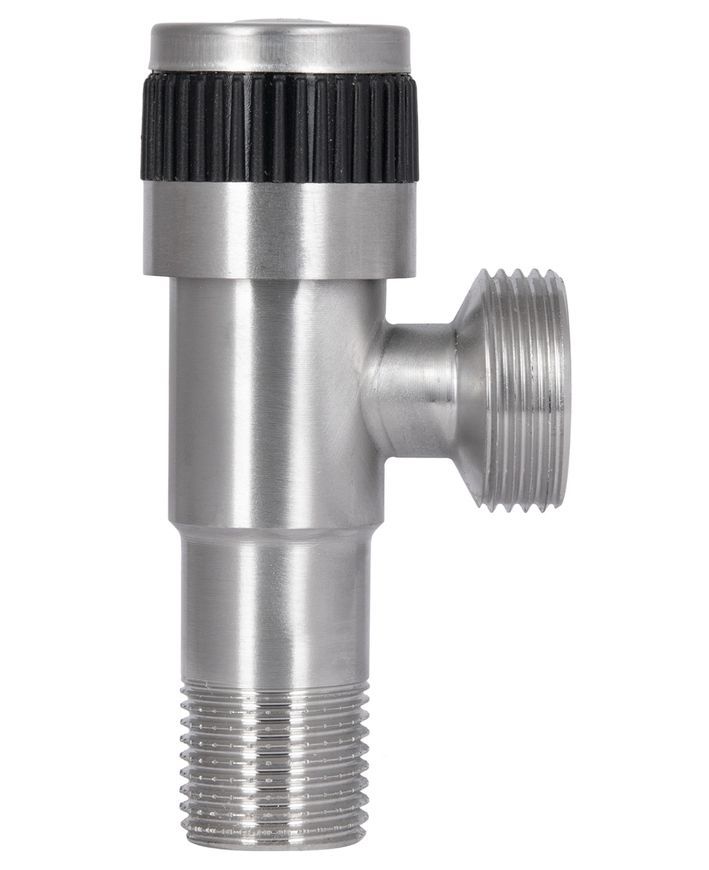 Кран угловой приборный Thermo Alliance Standart 1/2"НРх3/4"НР керамическая букса никель TAS345W1520SS