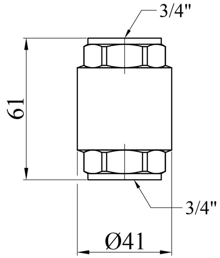 Обратный клапан Karro 3/4" ВР KR-6120 (KR-037006) с латунным штоком CV009567 - KR-037006