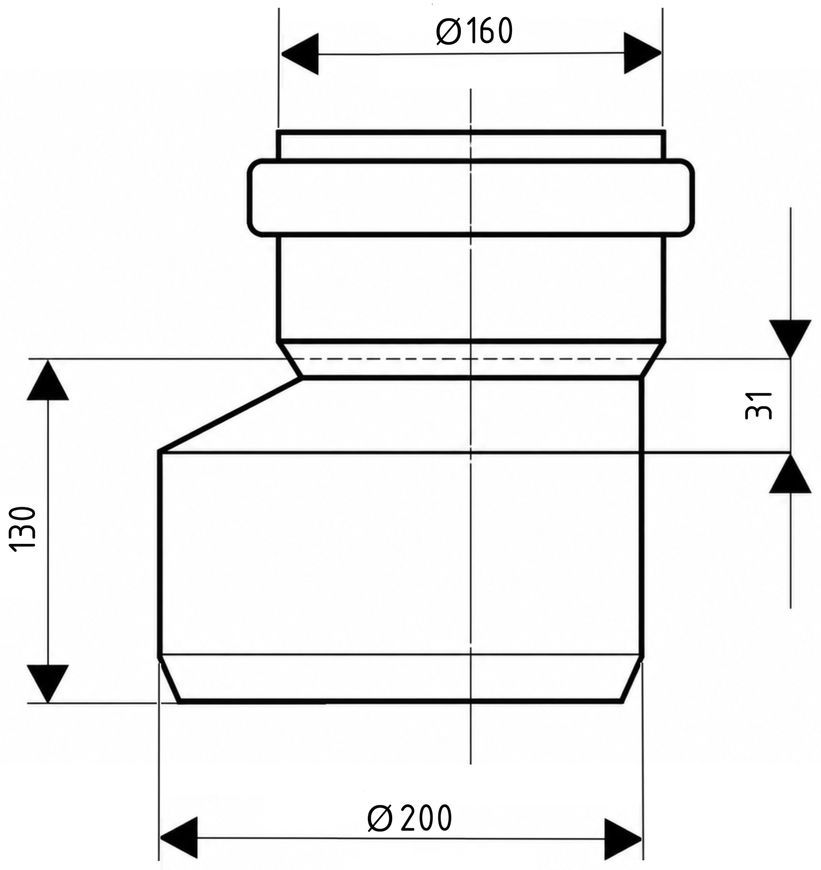 Редукція каналізаційна Ostendorf-OSMA KG System d200&times;160 SD00058100