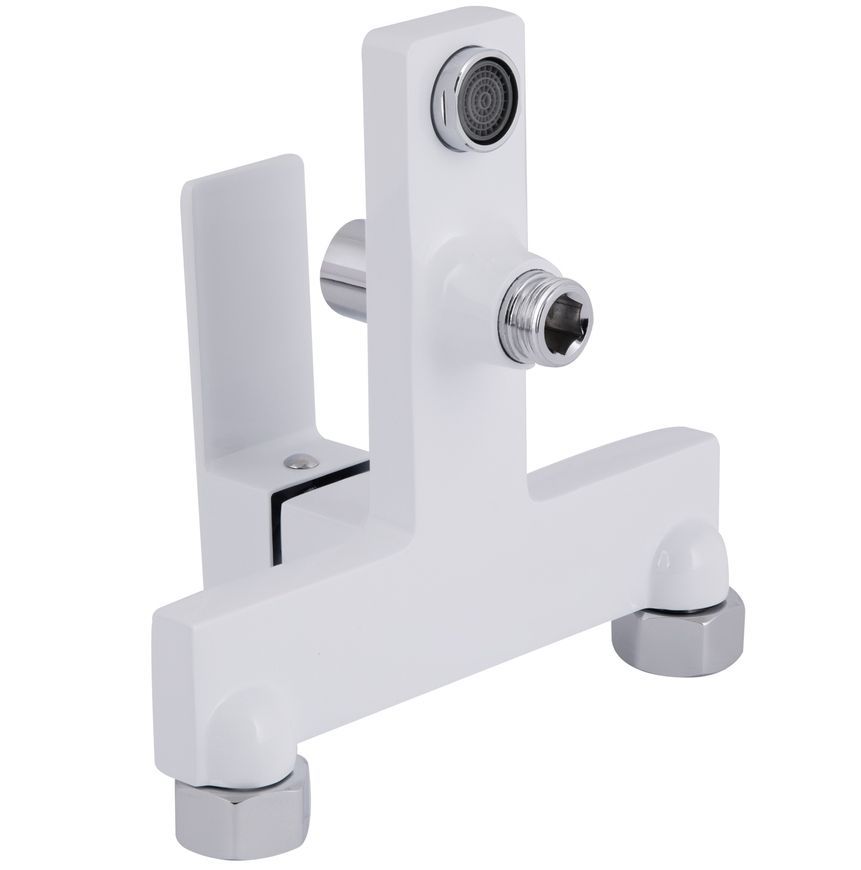 Змішувач для ванни Qtap Gemini з душовим гарнітуром Chrome/White QTGEM259CRW45683 - QTGEM259CRW45683