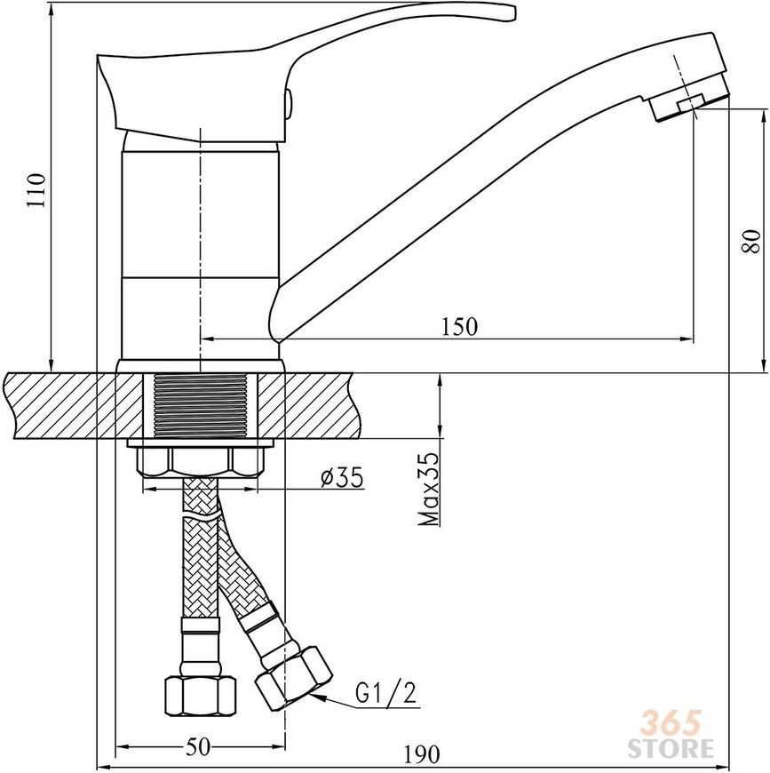Змішувач для кухонної мийки TOUCH-Z Eris 003M - TZERI003M